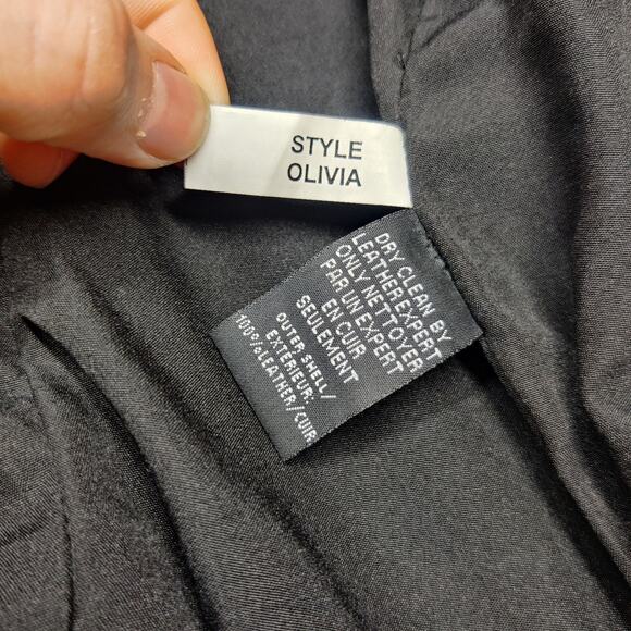 Lamarque Olivia Black Suede Leather Moto Biker Jacket Small Drape front - Picture 9 of 15